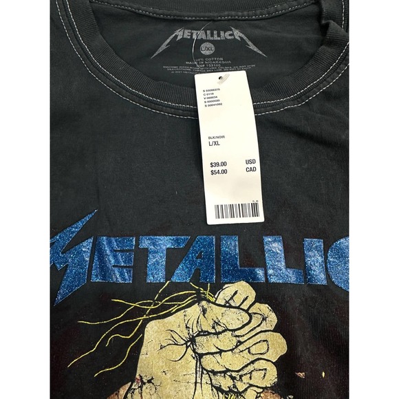 Urban Outfitters Women's X Metallica 1988 Tour Glitter Oversized Fit Tee T-Shirt - Picture 9 of 9